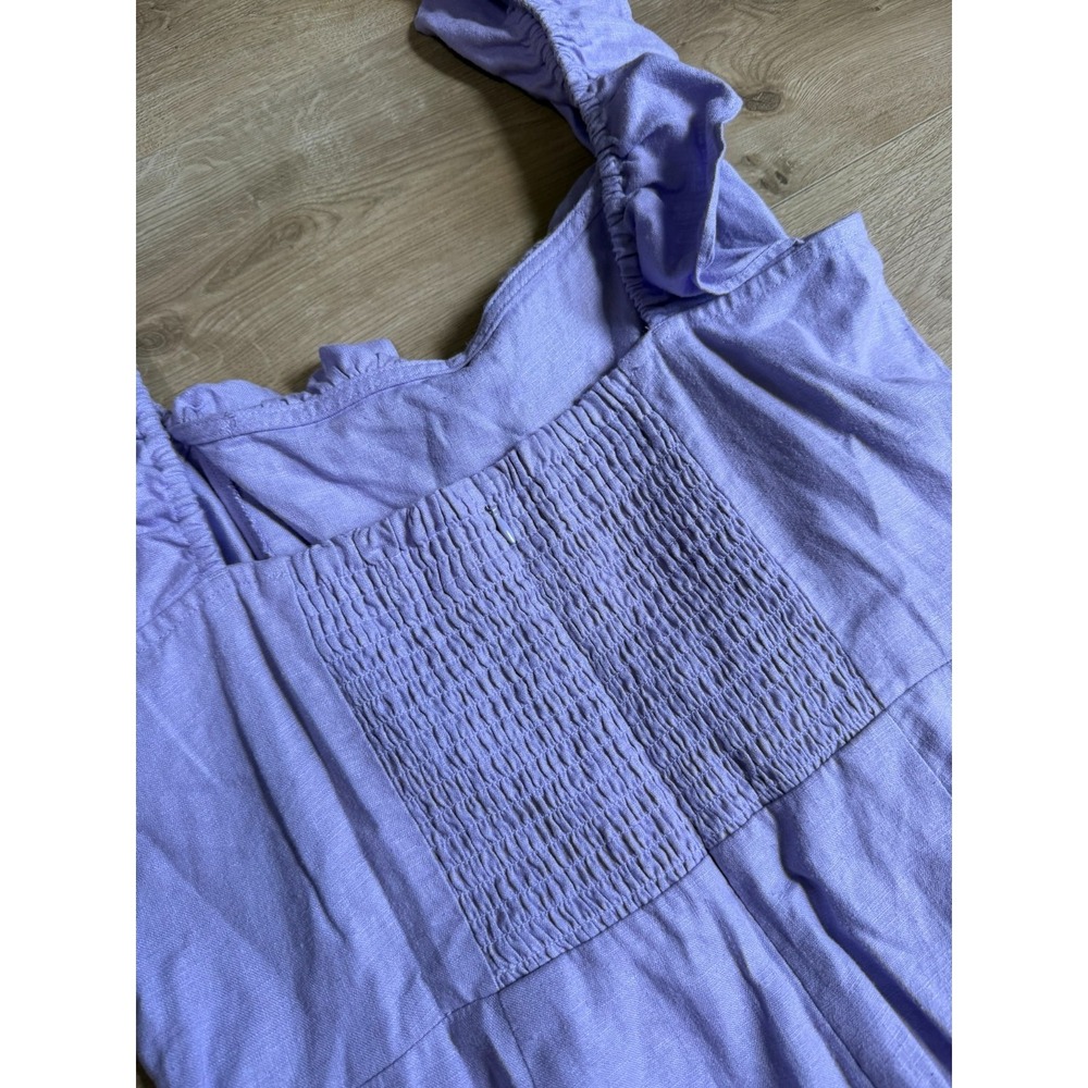 NWT Womens ON 34TH purple linen blend sleeveless jumpsuit ruffle summer size XL - Picture 15 of 16